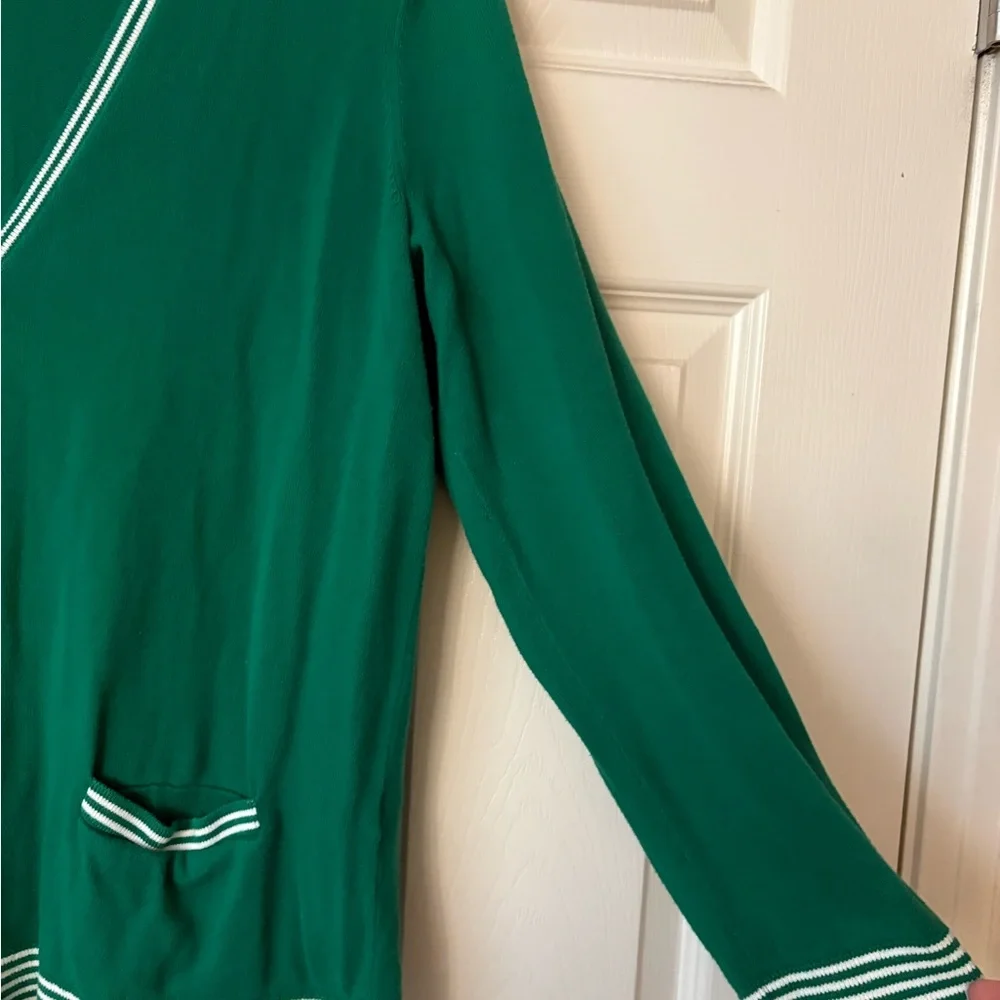 Land's End Green Cardigan Sweater Size L - Picture 2 of 5